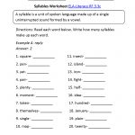 Syllables Worksheet 1 Ela Literacy.rf.3.3C Reading Foundational   Free Printable Common Core Math Worksheets For Third Grade