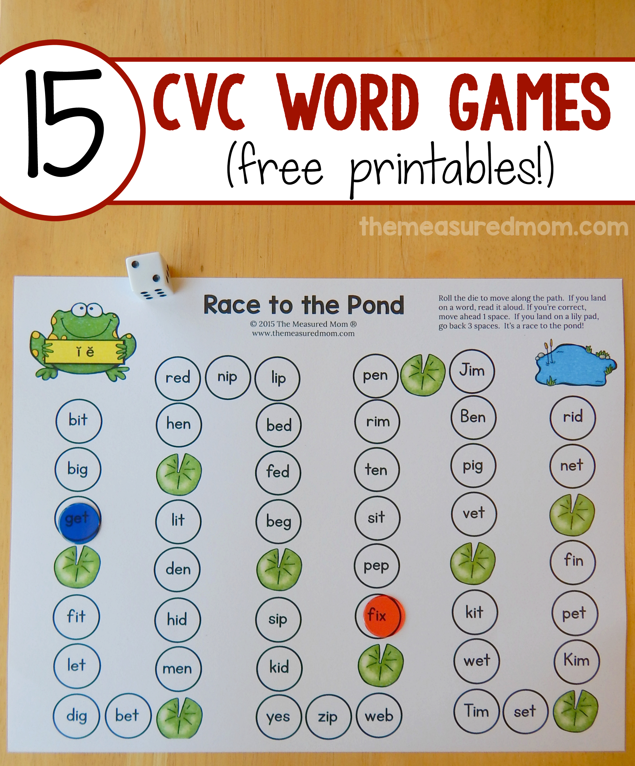 Teach Cvc Words With 15 Free Games! - The Measured Mom - Free Printable Cvc Words With Pictures