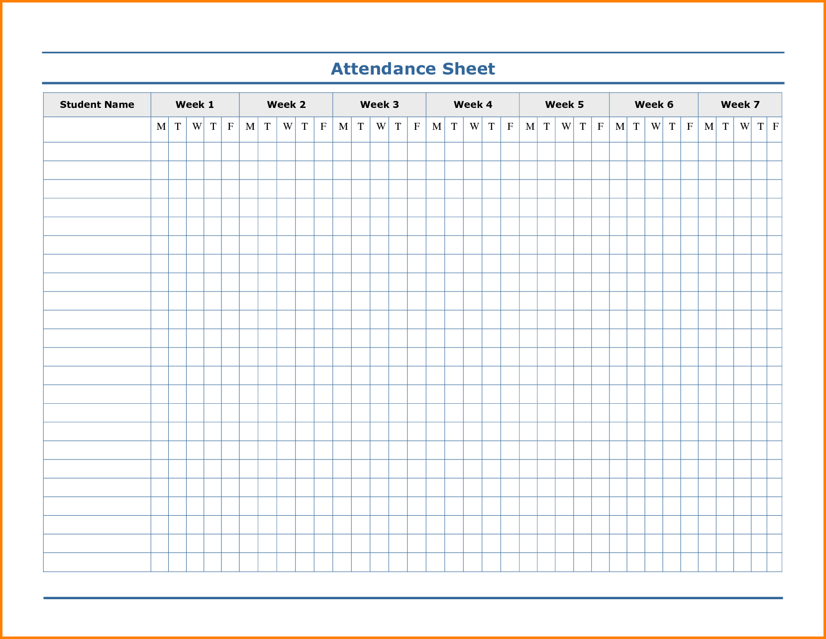 Teachers Attendance Sheet Unique Classroom Attendance Sheets Class - Free Printable Attendance Sheet