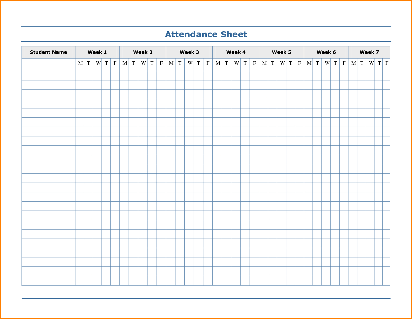 10+ Printable Attendance Sheet Examples Pdf, Word Examples Free