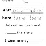 Teaching Sight Words Worksheet   Free Kindergarten English Worksheet   Free Printable Language Arts Worksheets For Kindergarten