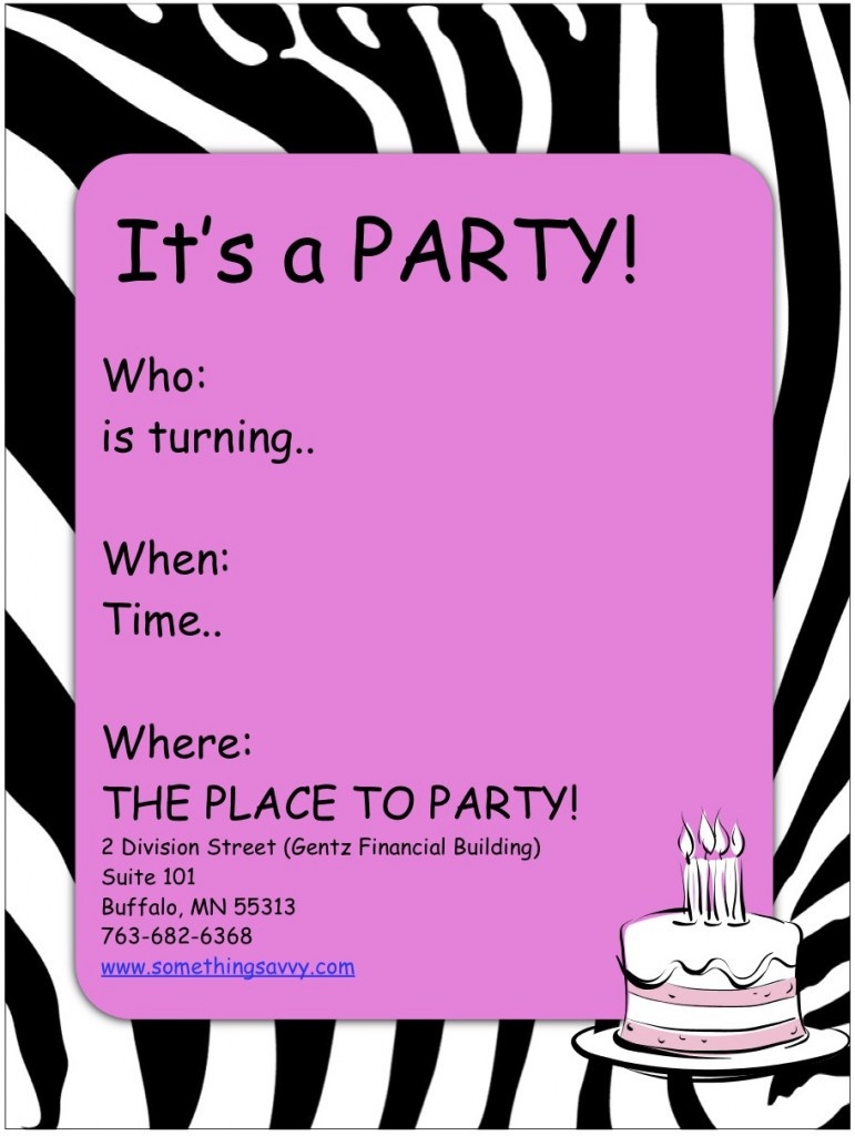 Teenage Girl Birthday Invitations Free Printable — Birthday - Free Printable Girl Birthday Party Invitations