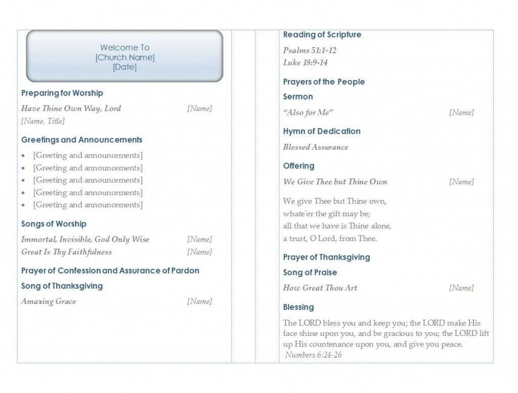 Templates For Church Programs - Demir.iso-Consulting.co - Free Printable Church Program Template