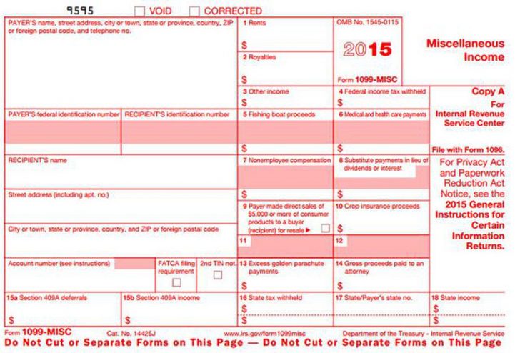 Free Printable 1096 Form 2015