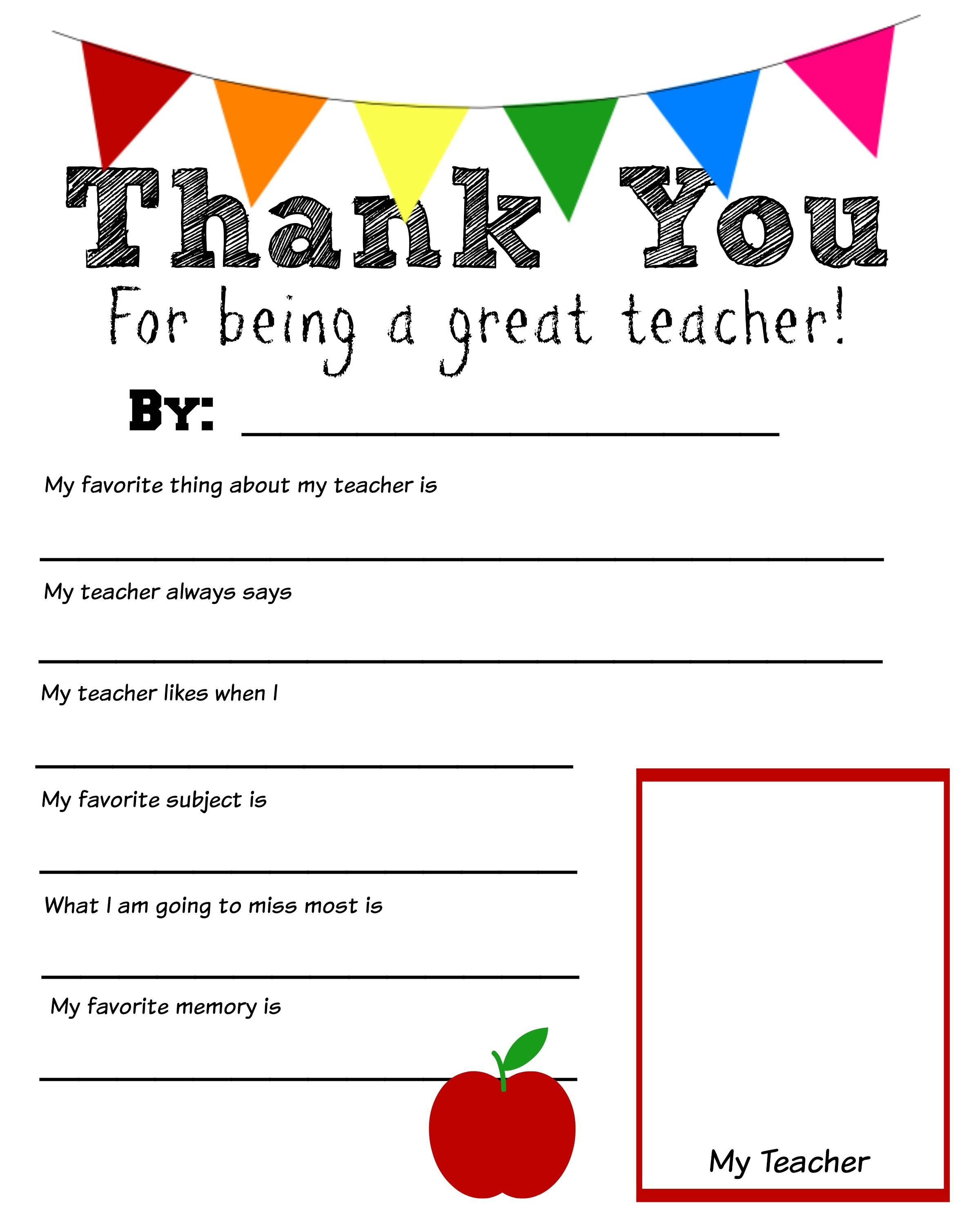 Thank You Teacher Free Printable | School Days | Teacher - Free Printable Teacher Appreciation Cards