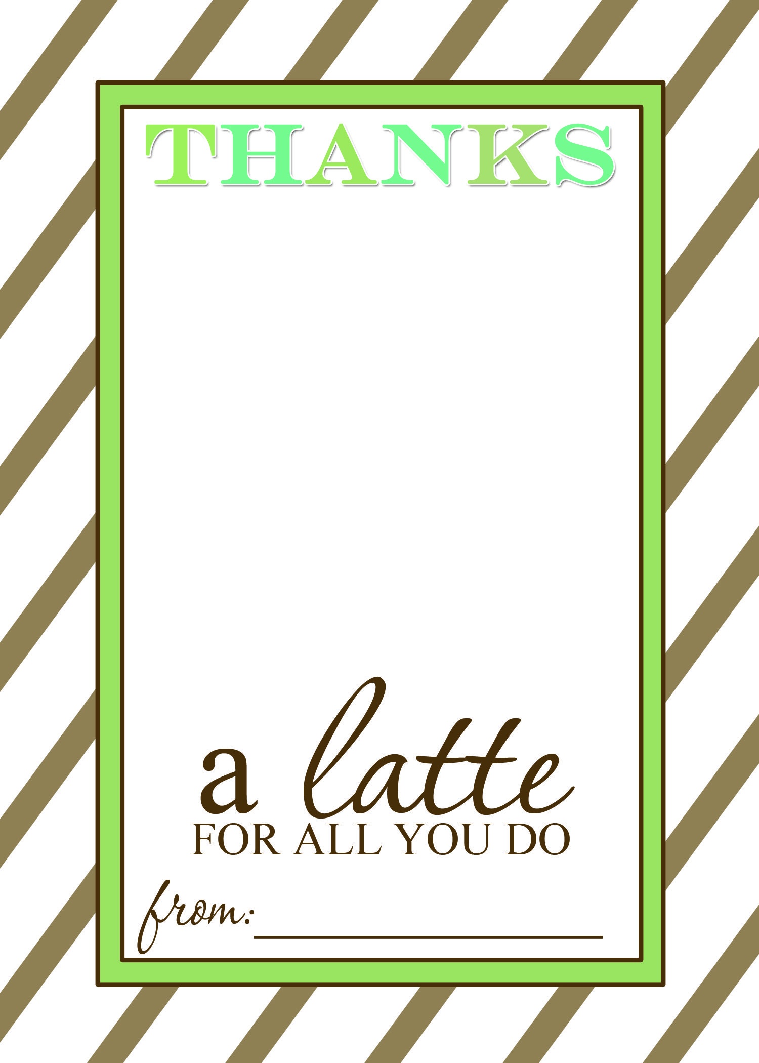 Thanks A Latte Free Printable Gift Card Holder Teacher Gift | Las - Thanks A Latte Free Printable Card
