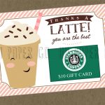 Thanks A Latte Gift Card Holder Printable Teacher Gift | Etsy   Thanks A Latte Free Printable Card