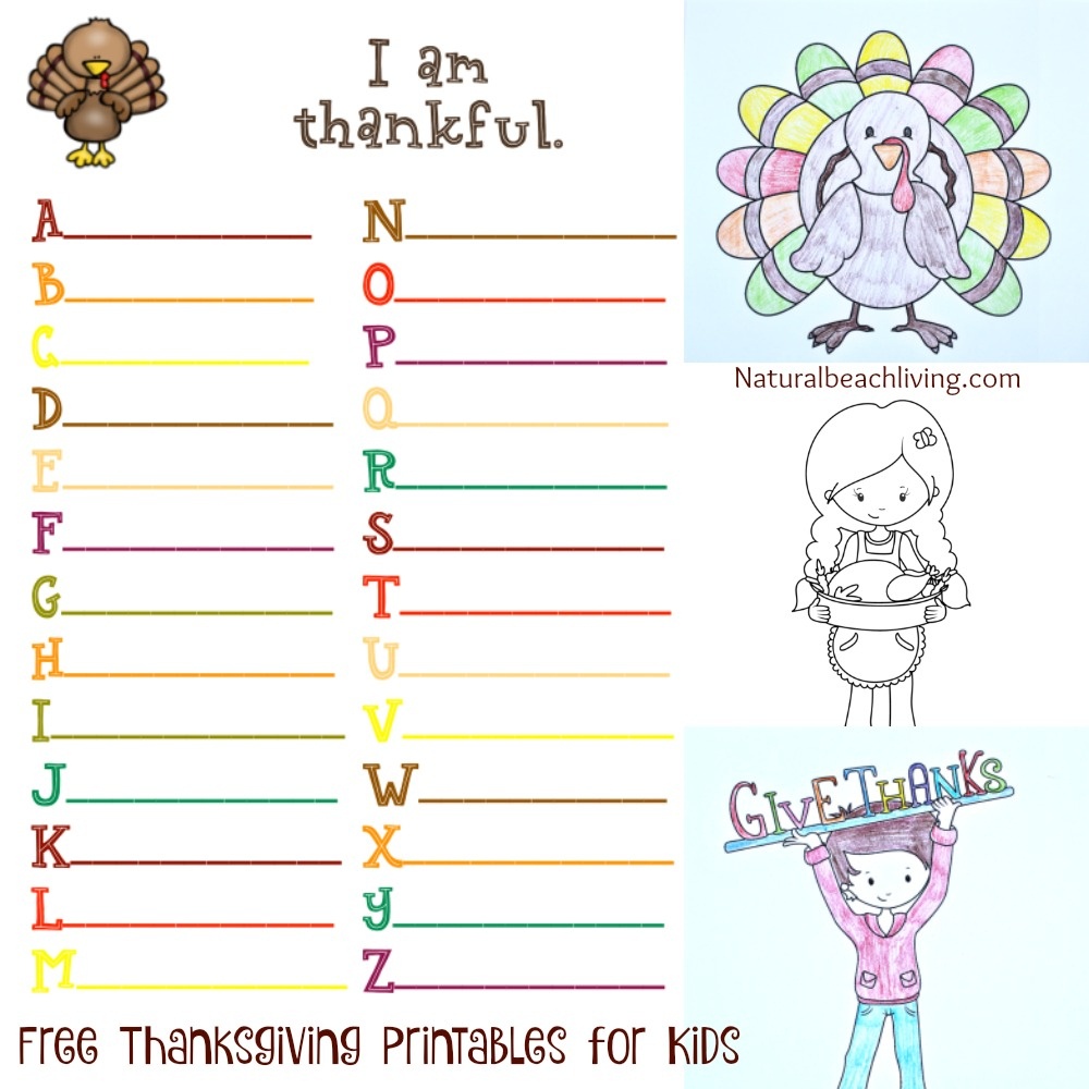 Thanksgiving Printables For Kids - Natural Beach Living - Free Thanksgiving Printables