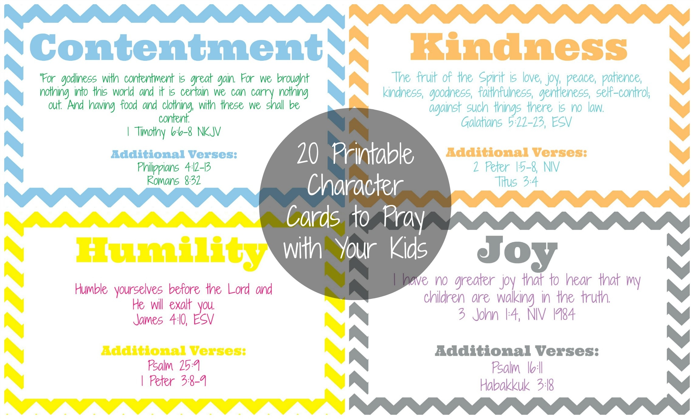 Free Printable Virtues Cards - Free Printable