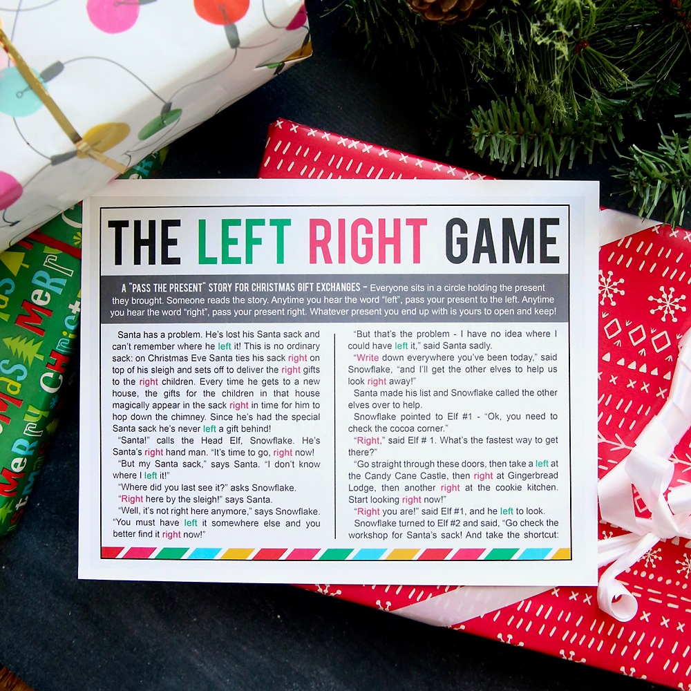 The Christmas Left Right Game (W/printable Story) - It&amp;#039;s Always Autumn - Free Printable Religious Christmas Games