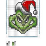 The Grinch Cross Stitch Free Pattern With Dmc Color Chart | Cross   Free Printable Christmas Ornament Cross Stitch Patterns