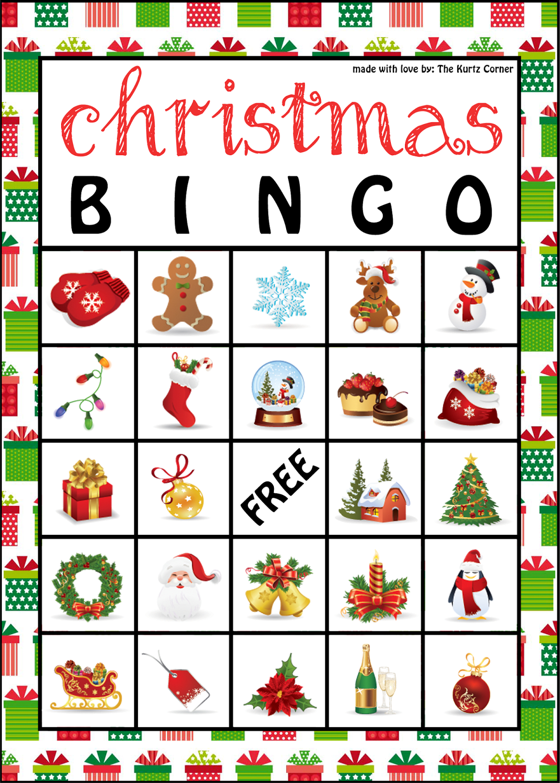 The Kurtz Corner: Free Printable Christmas Bingo Cards | Winter / X - Free Printable Christmas Bingo Cards