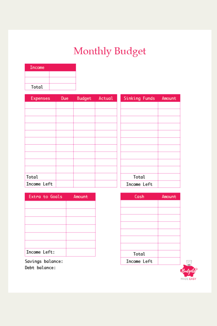 The Most Effective Free Monthly Budget Templates That Will Help You - Free Printable Monthly Budget