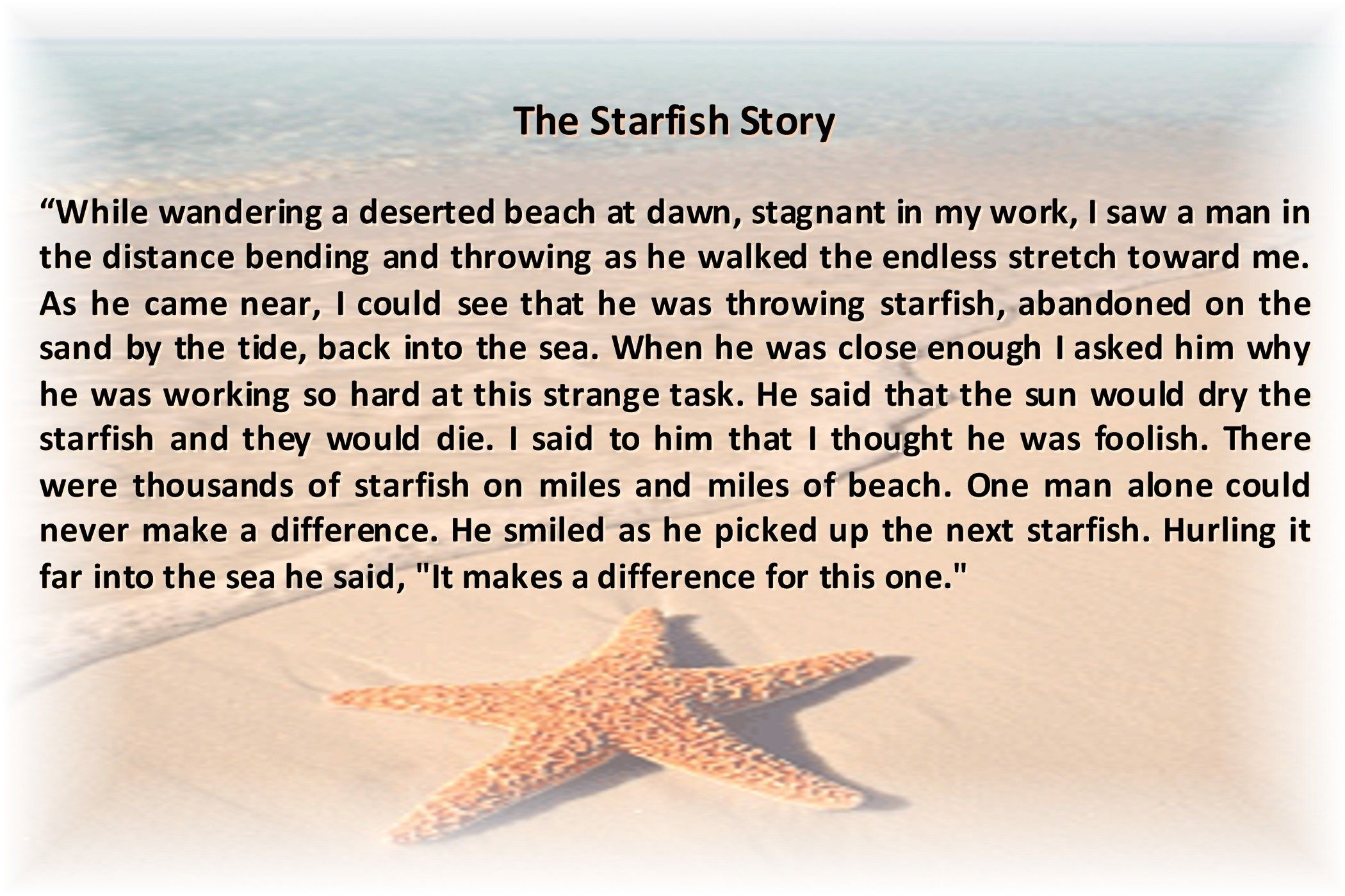 The Starfish Story Printable