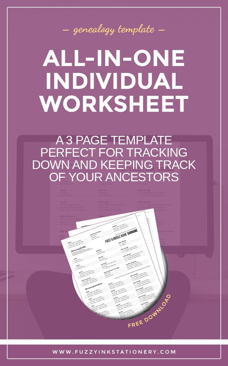 The Ultimate All-In-One Genealogy Individual Worksheet | Upbringing - Free Printable Genealogy Worksheets