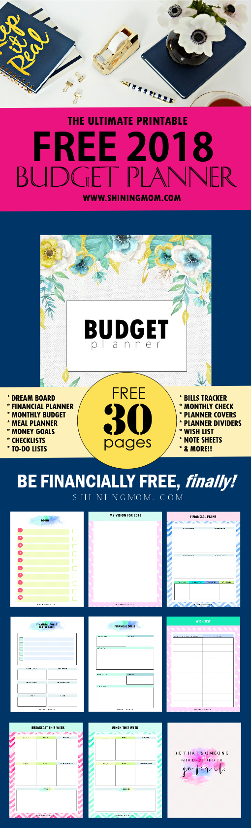 The Ultimate Free Printable 2018 Budget Planner You Need! - Budget Binder Printables 2018 Free