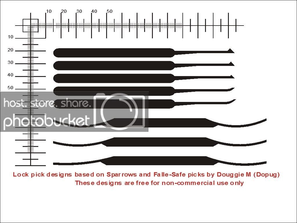 Printable Actual Size Printable Lock Pick Templates