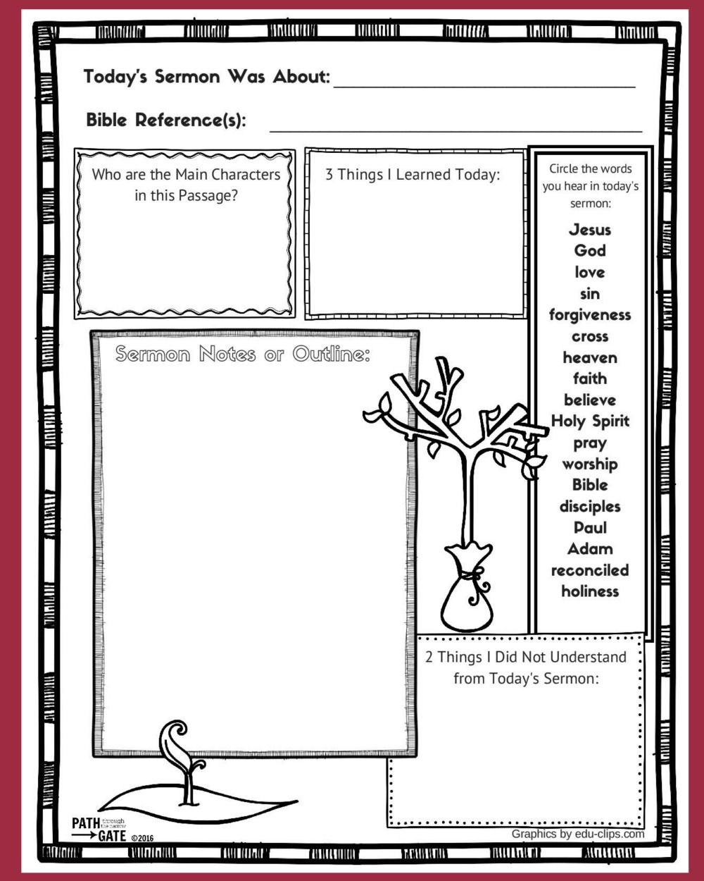 These Free Printable Sermon Notes Pages Include A Sunday Morning Free