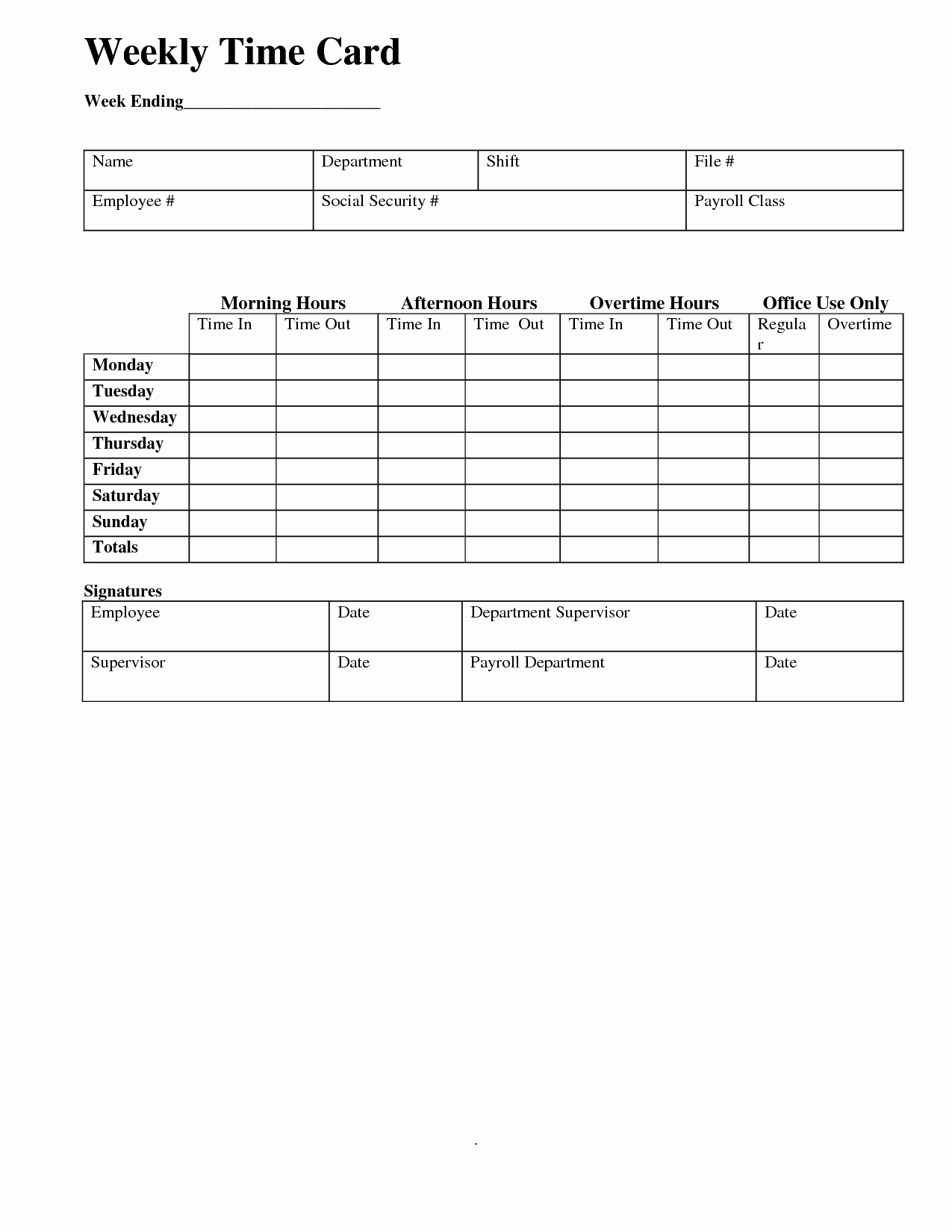 Time Card Sheet Pdf Then 9 Free Printable Time Cards Templates Excel - Free Printable Time Cards