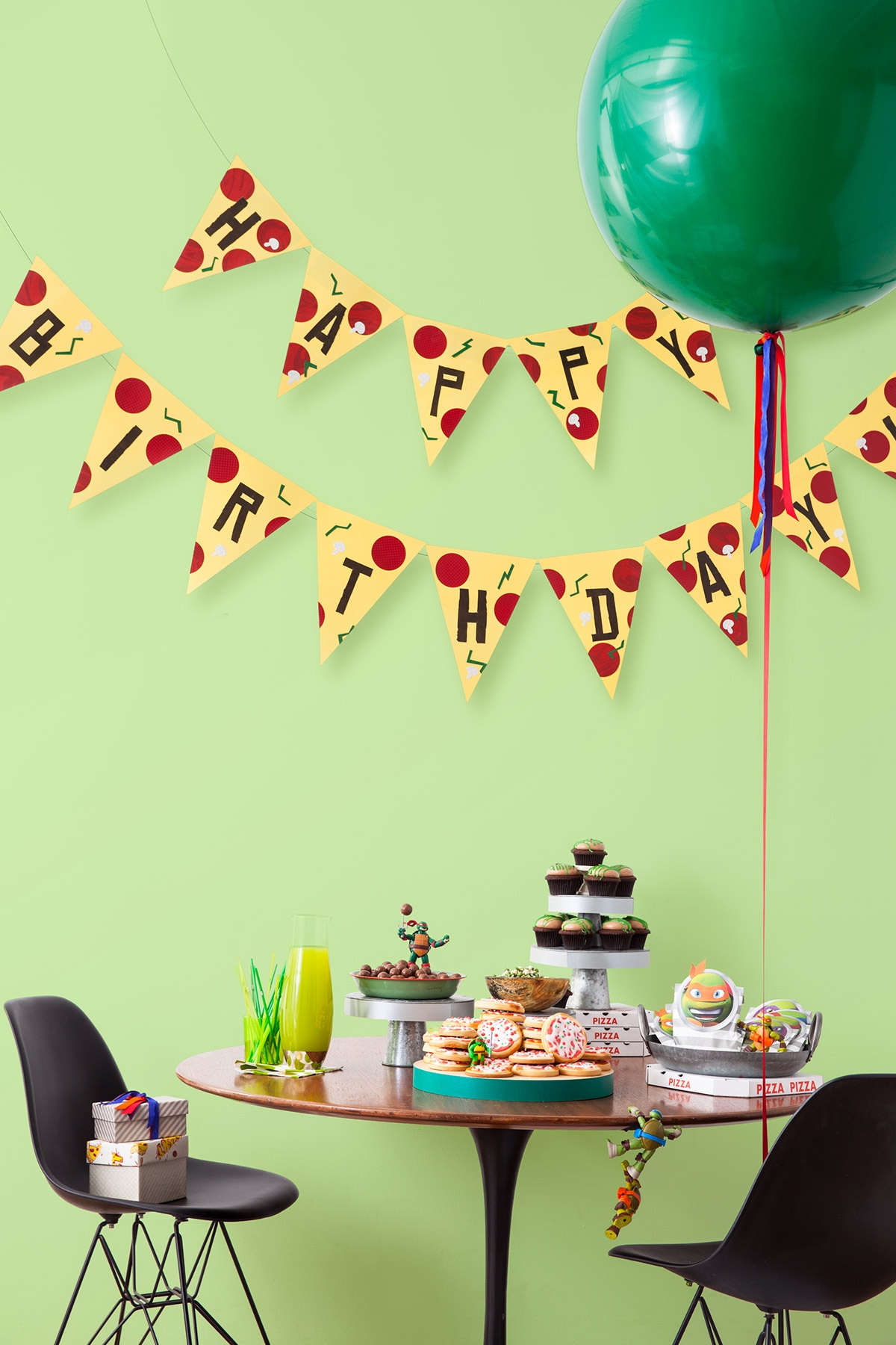 Tmnt Printable Pizza Pendant Birthday Banner | Nickelodeon Parents - Free Printable Ninja Turtle Birthday Banner