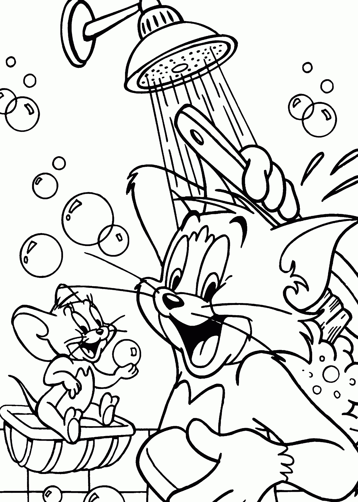 Tom And Jerry Shower Coloring Pages For Kids, Printable Free | Kids - Free Printable Tom And Jerry Coloring Pages