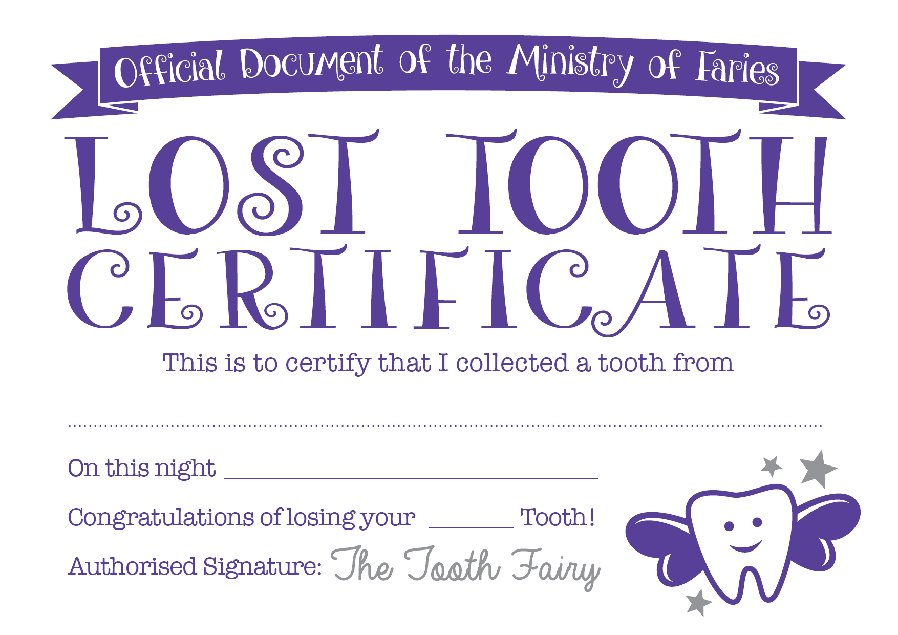 Tooth Fairy Certificate - Baby Hints And Tips - Free Printable First Lost Tooth Certificate