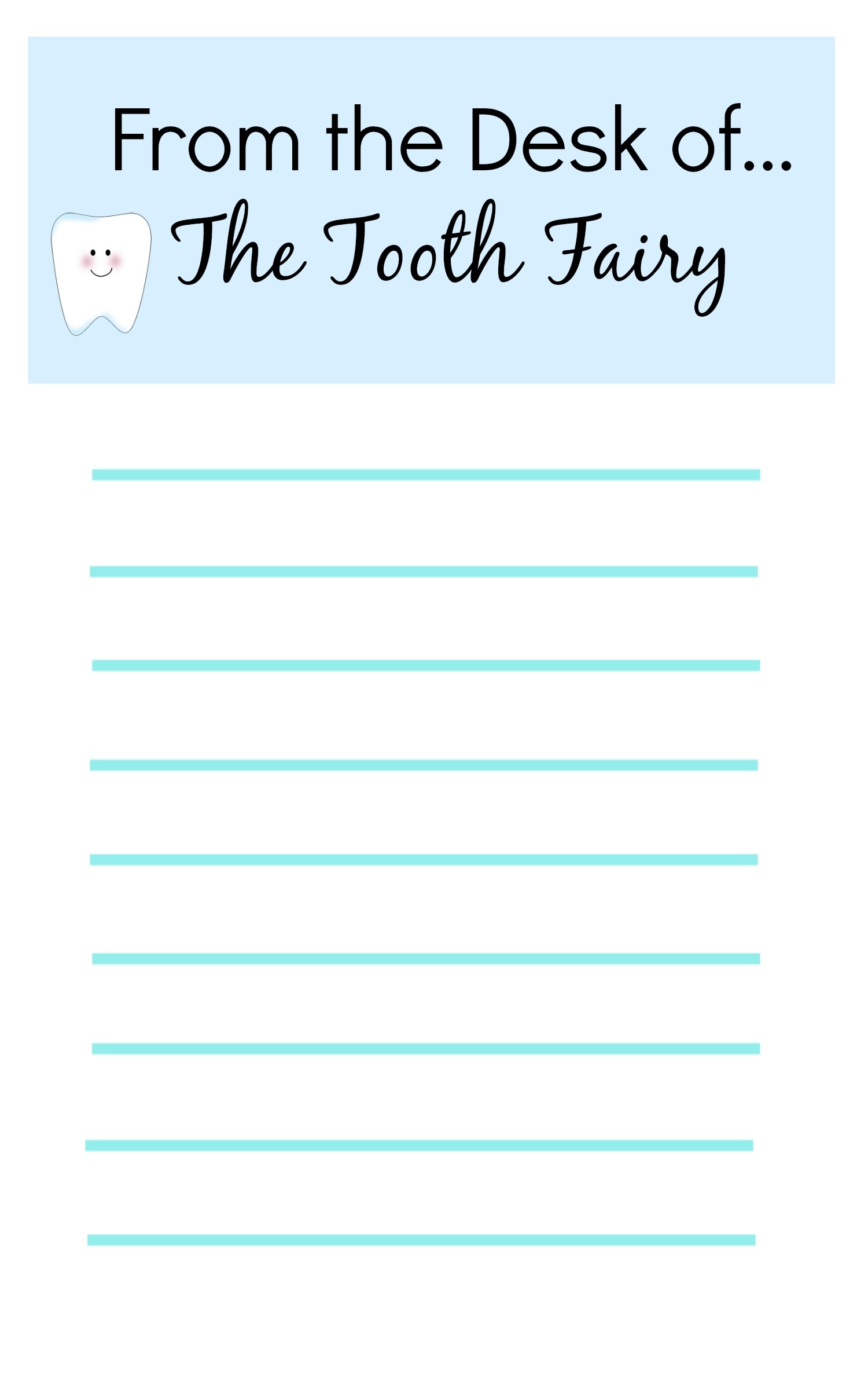 Tooth Fairy Ideas And Free Printables: Tooth Fairy Letterhead Report - Free Printable Notes From The Tooth Fairy