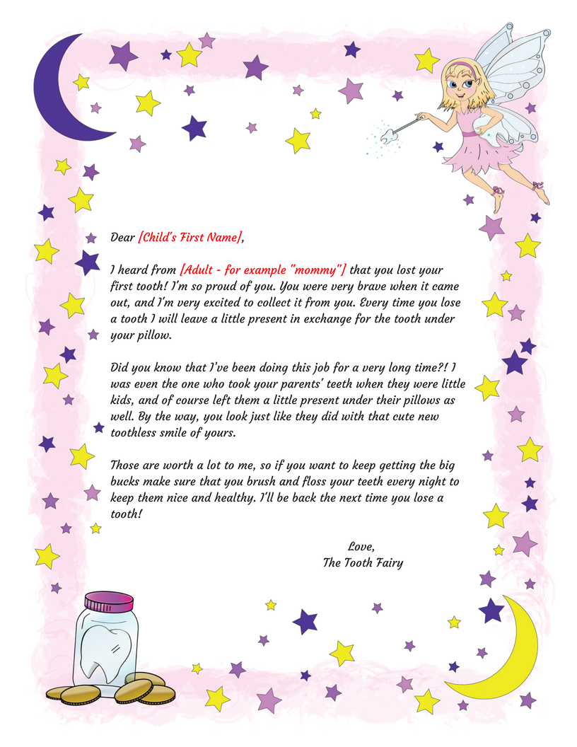 Tooth Fairy Letter First Tooth Printable Intended For Tooth Fairy - Free Printable Tooth Fairy Letters