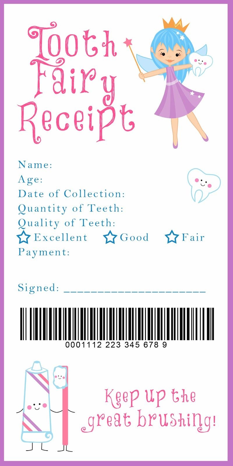 Tooth Fairy Receipt And Many Other Awesome Printables | A Xixi &amp;lt;3 - Free Tooth Fairy Printables