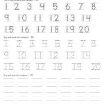 Trace Number 1 20 Worksheets | Activity Shelter   Free Printable Tracing Numbers 1 20 Worksheets