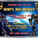 Transformer Invitation Template Transformers Birthday Invitations   Transformers Party Invitations Free Printable