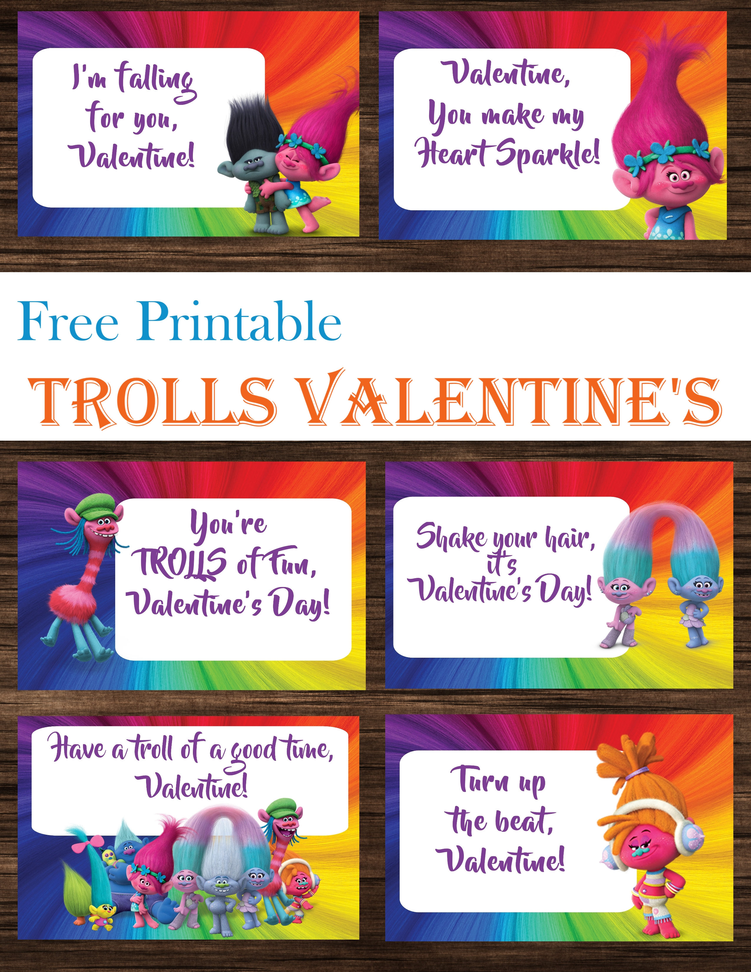 Trolls Valentine&amp;#039;s Day Cards Free Printables - Printables 4 Mom - Free Trolls Printables