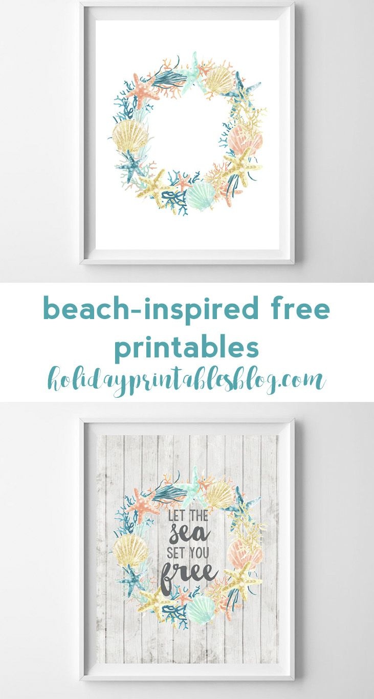 Turquoise Watercolor Beach Printable Art | Printables!! | Beach - Free Coastal Printables
