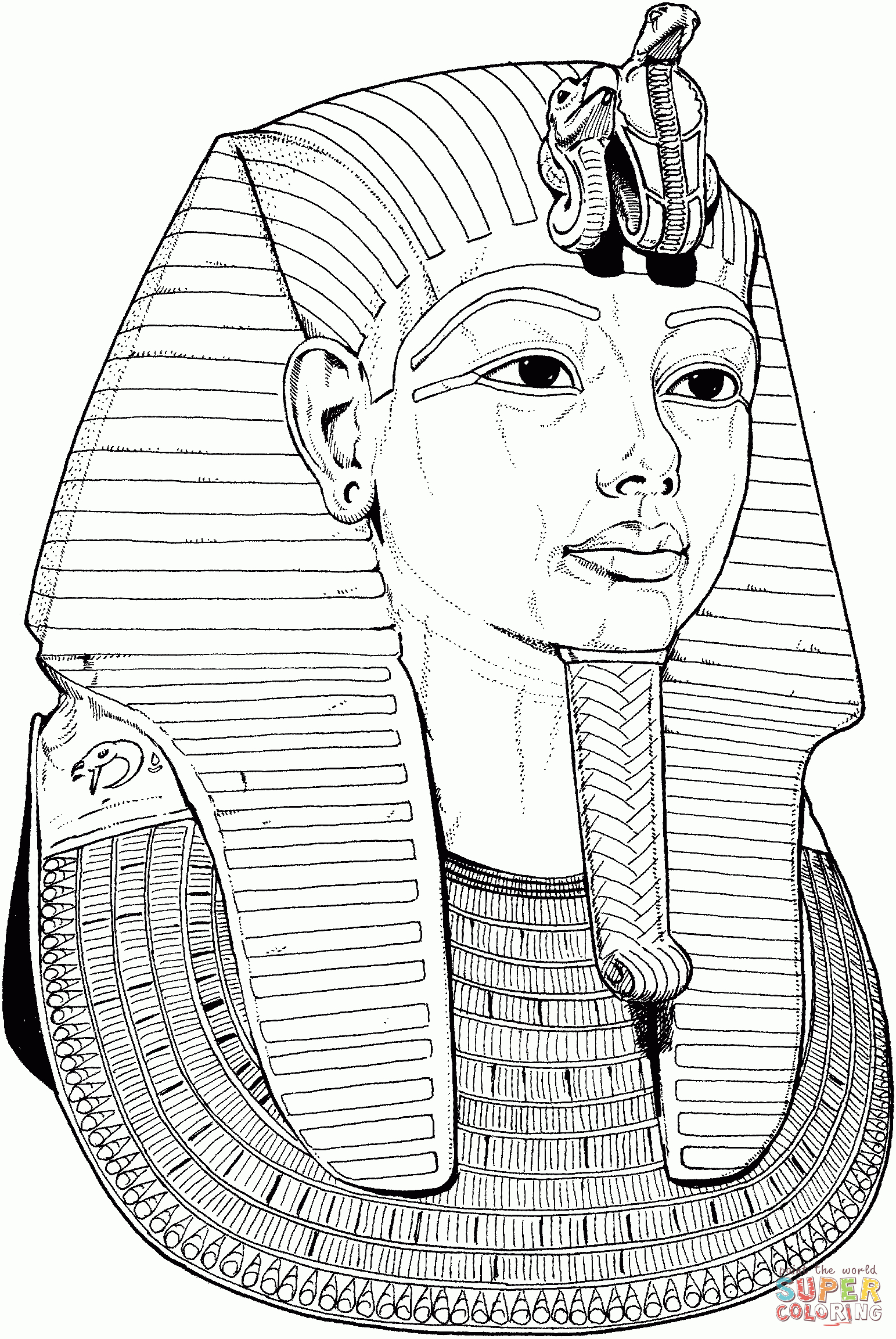 Tutankhamun Death Mask Coloring Page | Free Printable Coloring Pages - Free Printable Egyptian Masks