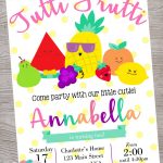 Tutti Frutti Fruit Baby Shower Birthday Party Invitation Printable   Tutti Frutti Free Printables
