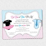 Tutus Or Ties, Gender Reveal Baby Shower Party Invitations, Pink And   Free Printable Gender Reveal Invitations