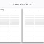 Undated Vertical Weekly Lined Columns Mini Happy Planner Printable 2   Free Printable Column Paper