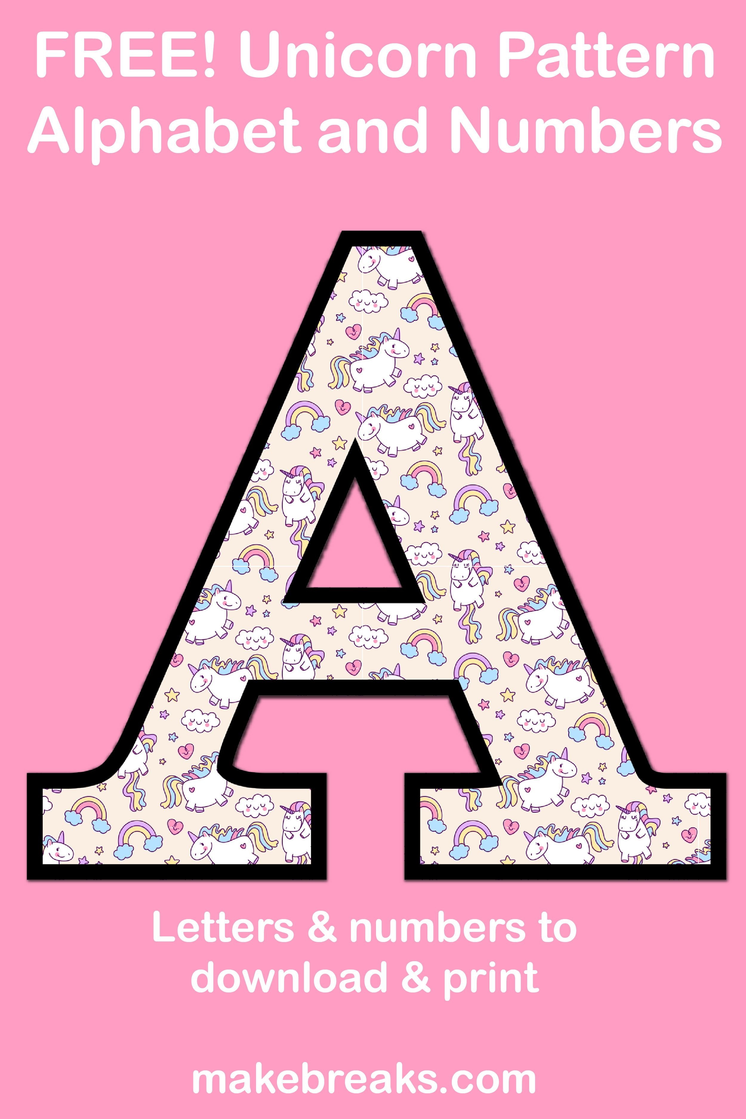 Unicorn Letters &amp;amp; Numbers To Print 3 - Free Printable Alphabet - Printable Alphabet Letters Free Download