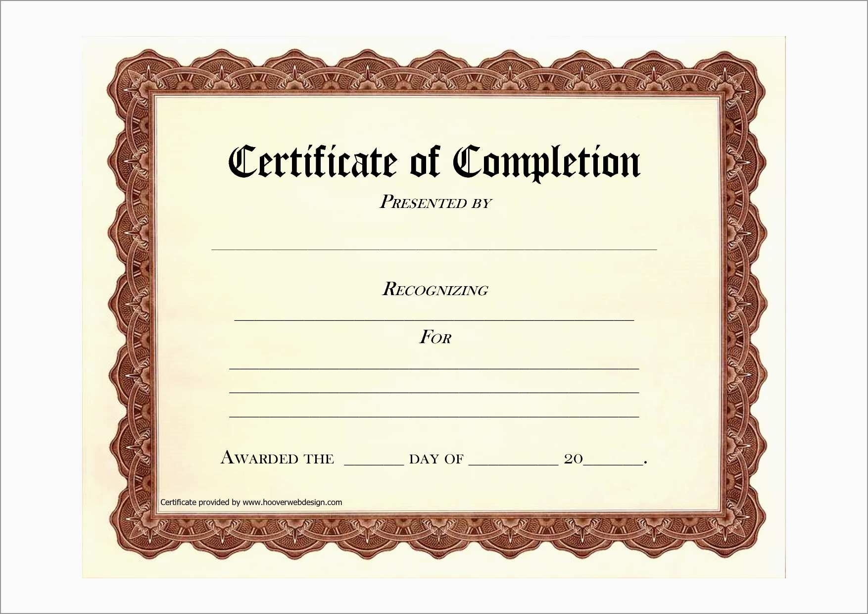 Unique Certificate Of Completion Template Free Download | Best Of - Certificate Of Completion Template Free Printable