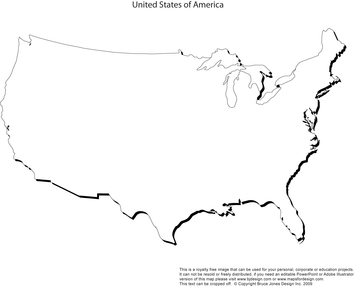 Us State Outlines, No Text, Blank Maps, Royalty Free • Clip Art - Free Printable Blank Map Of The United States Of America