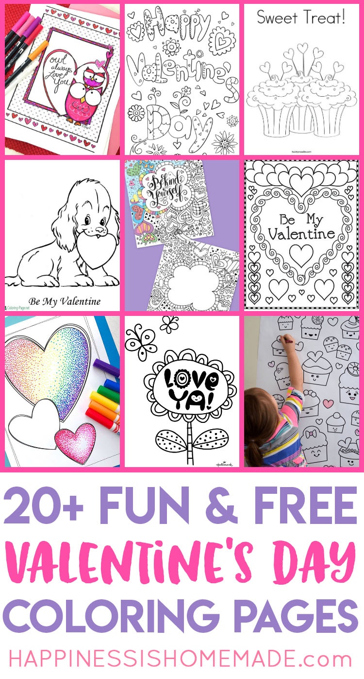 Valentines Coloring Pages - Happiness Is Homemade - Free Printable Adult Valentines Day Cards