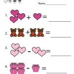 Valentine's Day Math Worksheet   Free Kindergarten Holiday Worksheet   Free Printable Valentine Activities For Kindergarten