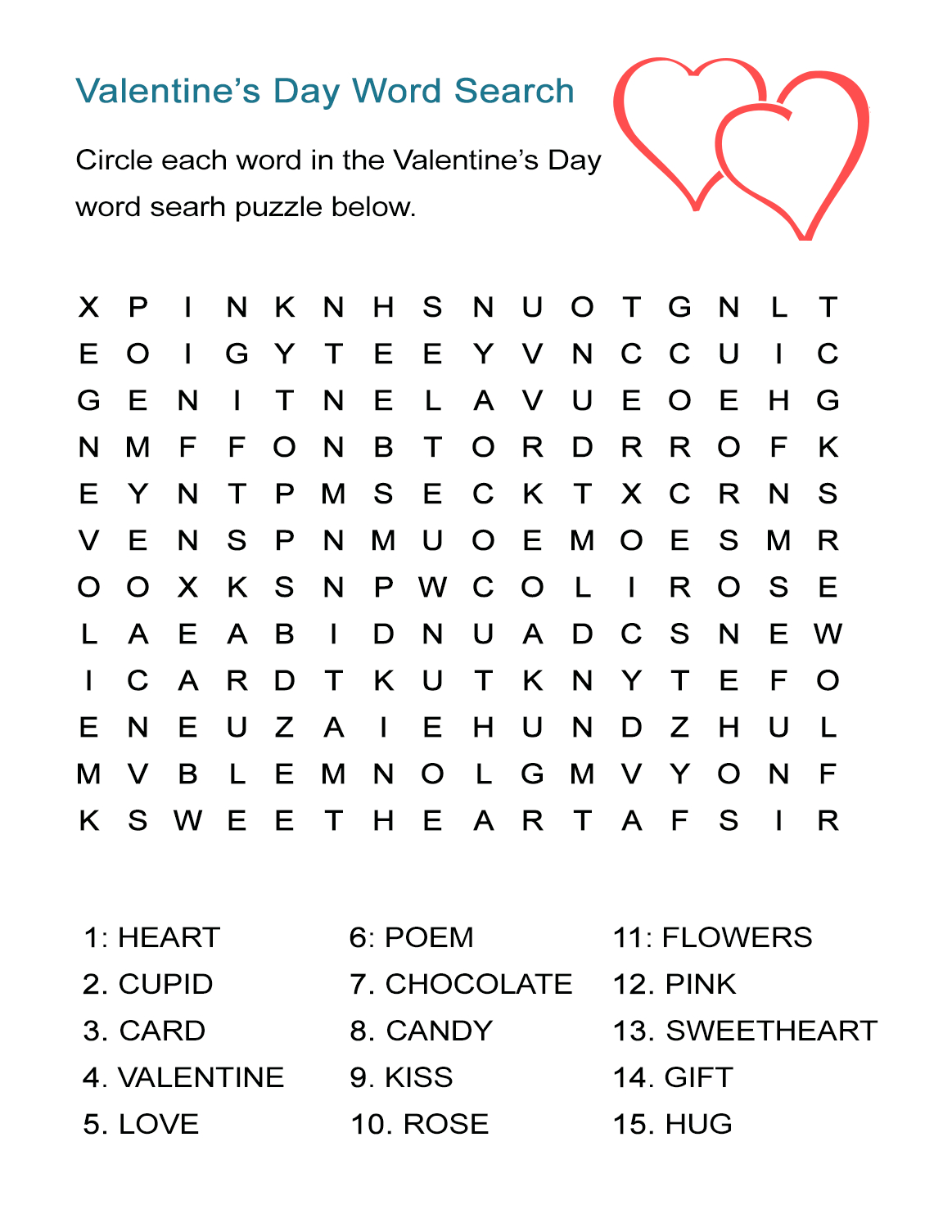 Valentine's Day Word Search Puzzle: Free Worksheet For February 14 - Free Printable Valentine Word Search For Adults