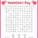 Valentine's Word Search Free Printable Worksheet   Free Printable Valentine Word Search For Adults