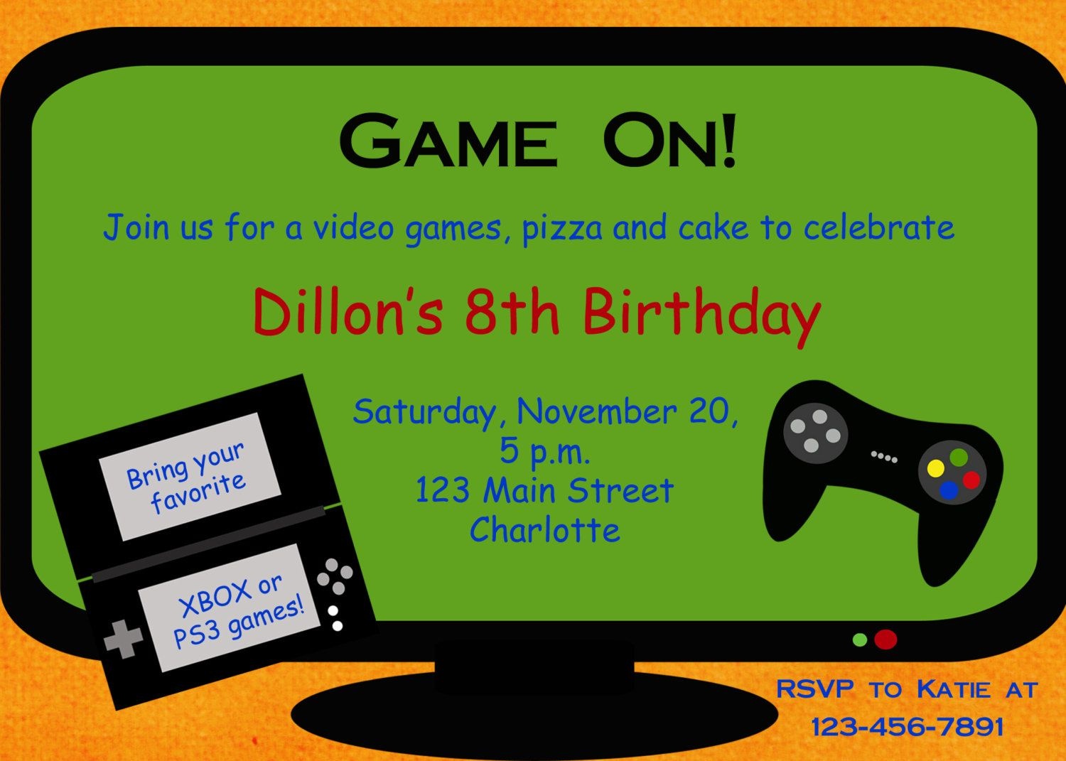 Video Game Party Invitation Template Free - Google Search | Party - Free Printable Video Game Party Invitations