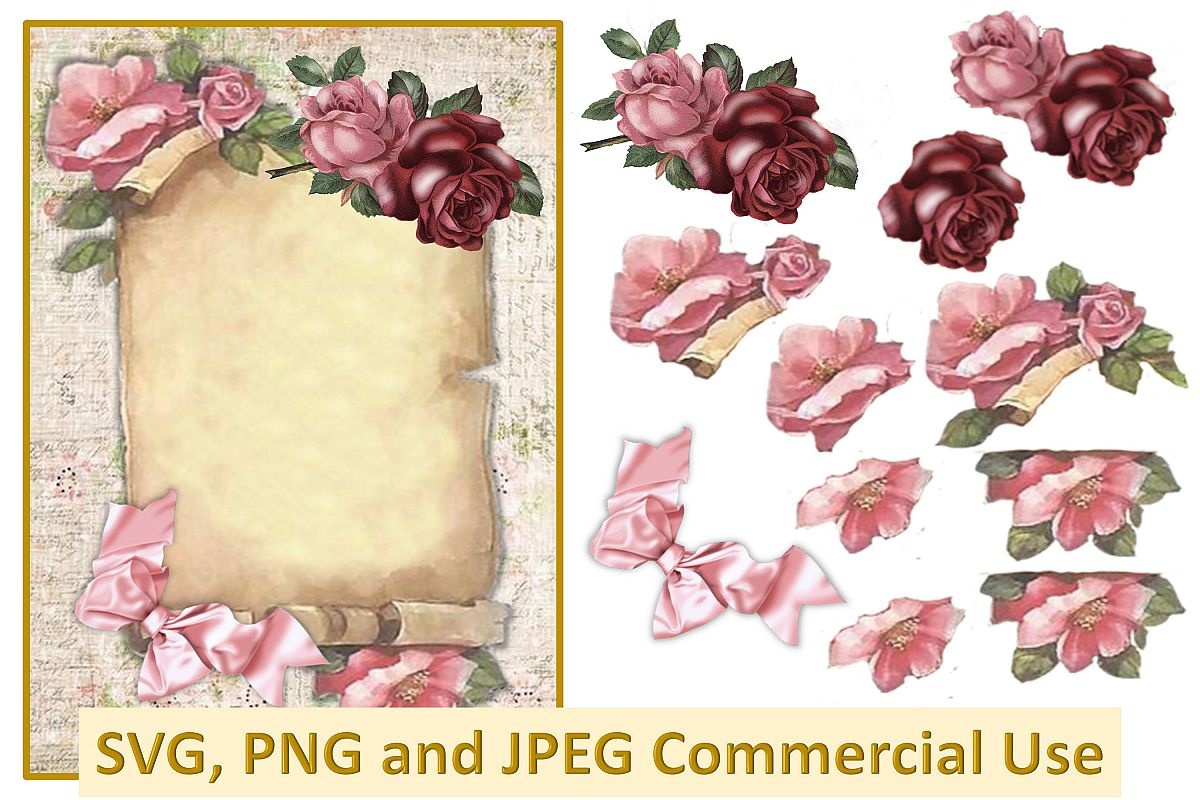 Vintage Scroll Collage Decoupage Sheet Svg, Png And Jpeg Cu - Free Decoupage Printables