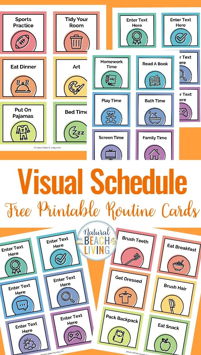 Visual Schedule - Free Printable Routine Cards | Diy | Visual - Free Printable Routine Cards