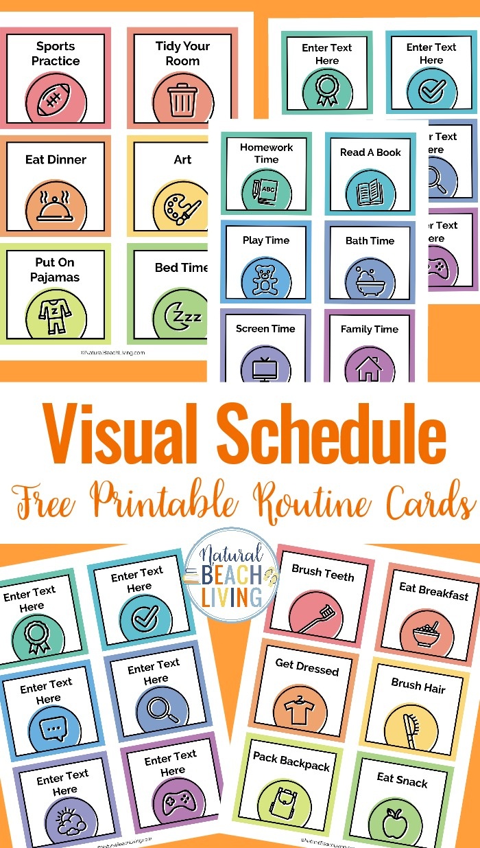 Visual Schedule - Free Printable Routine Cards - Natural Beach Living - Free Printable Schedule Cards