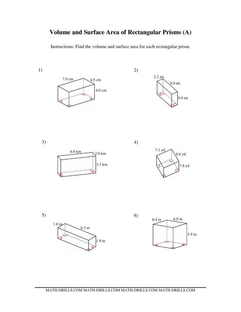 Volume Of Mixed Prisms Worksheet Answer Key