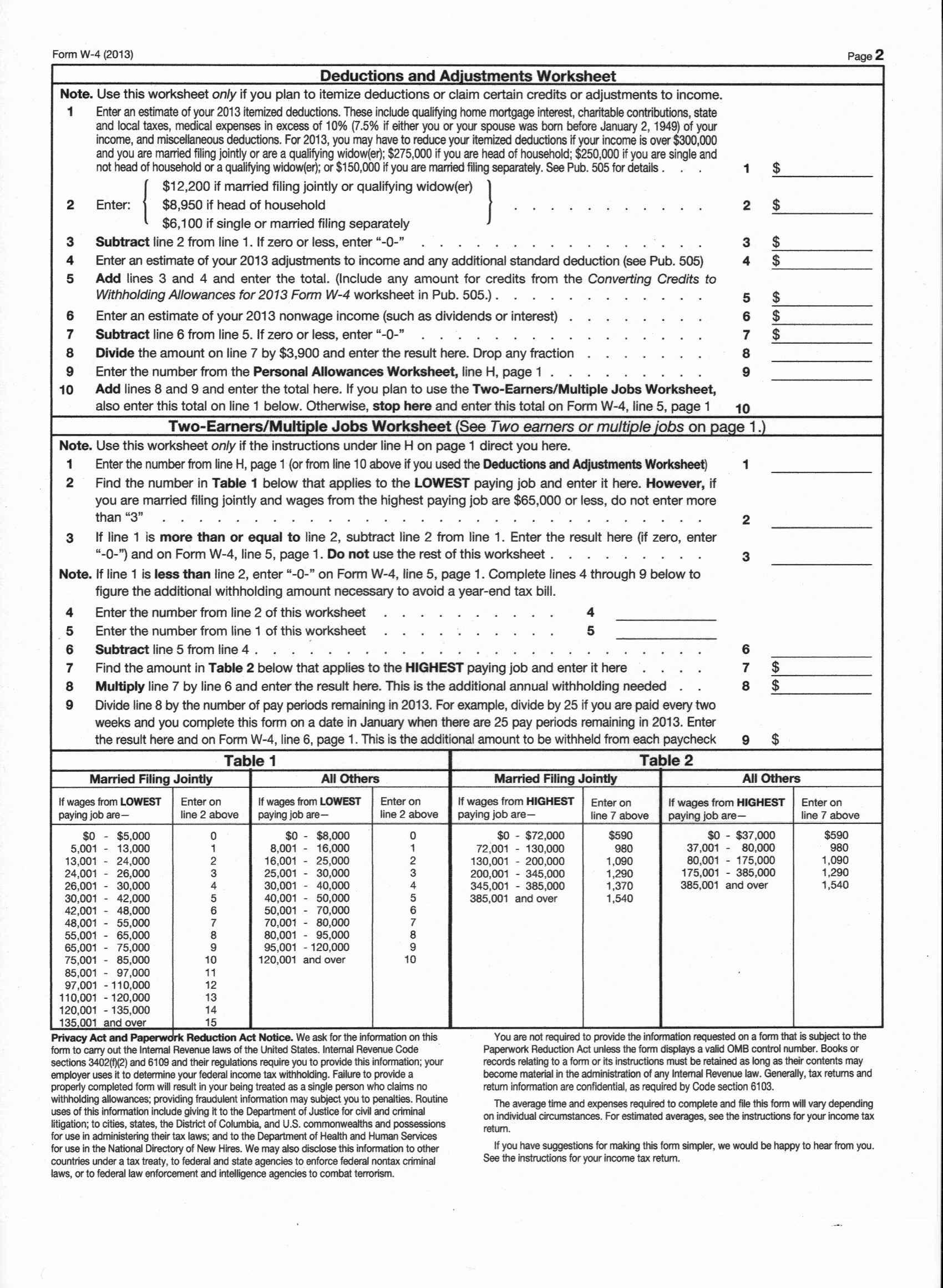 W-4 | Wesley Village - Free Printable W 4 Form